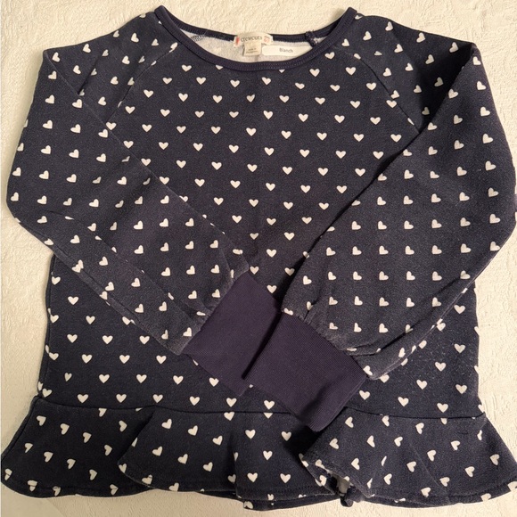 Set of 2 Crewcuts Girls Ruffle Sweatshirts Size 6-7 Cheetah & Polka-Dot - Picture 3 of 9